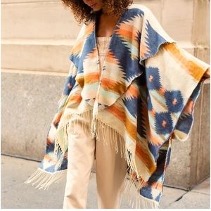 Free people poncho boho knit
